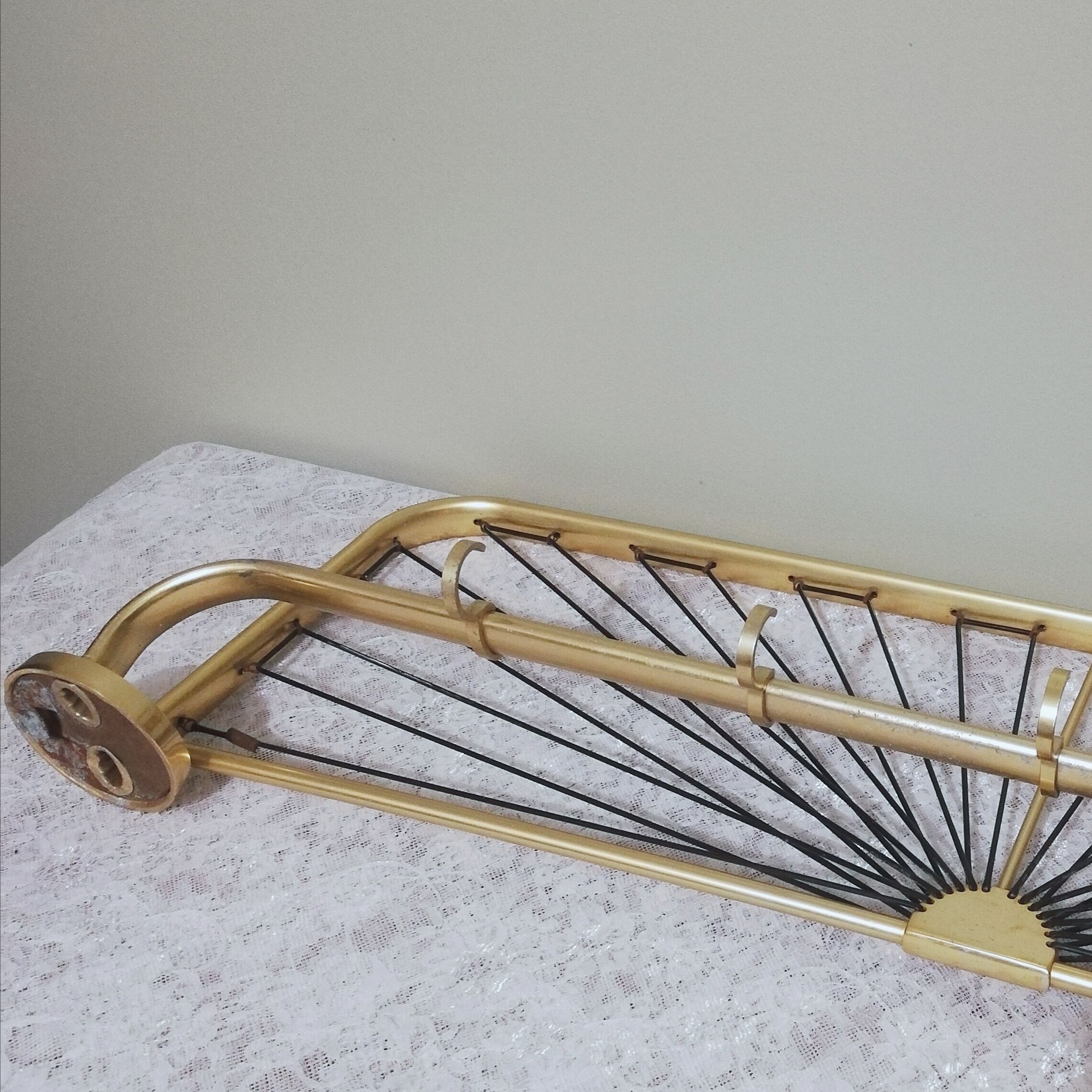 Gold aluminum and and pvc ropes wall coat rack