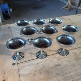 9 antique stainless steel ice cream cups
