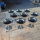 9 antique stainless steel ice cream cups