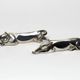 Pair of Art Deco knife rests - dog & cat - Gallia Christofle 1930