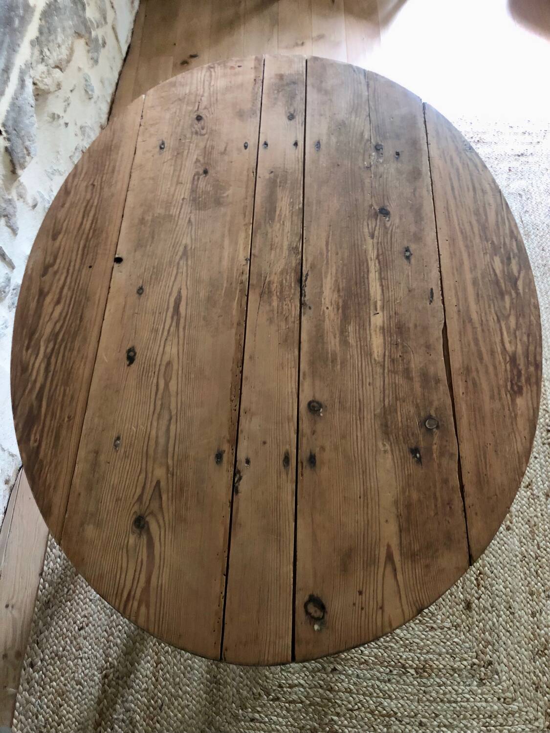 Antique round wooden table