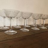 10 Silver crystal champagne glasses.