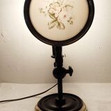 Table lamp in wood and brass. France, 1940s.