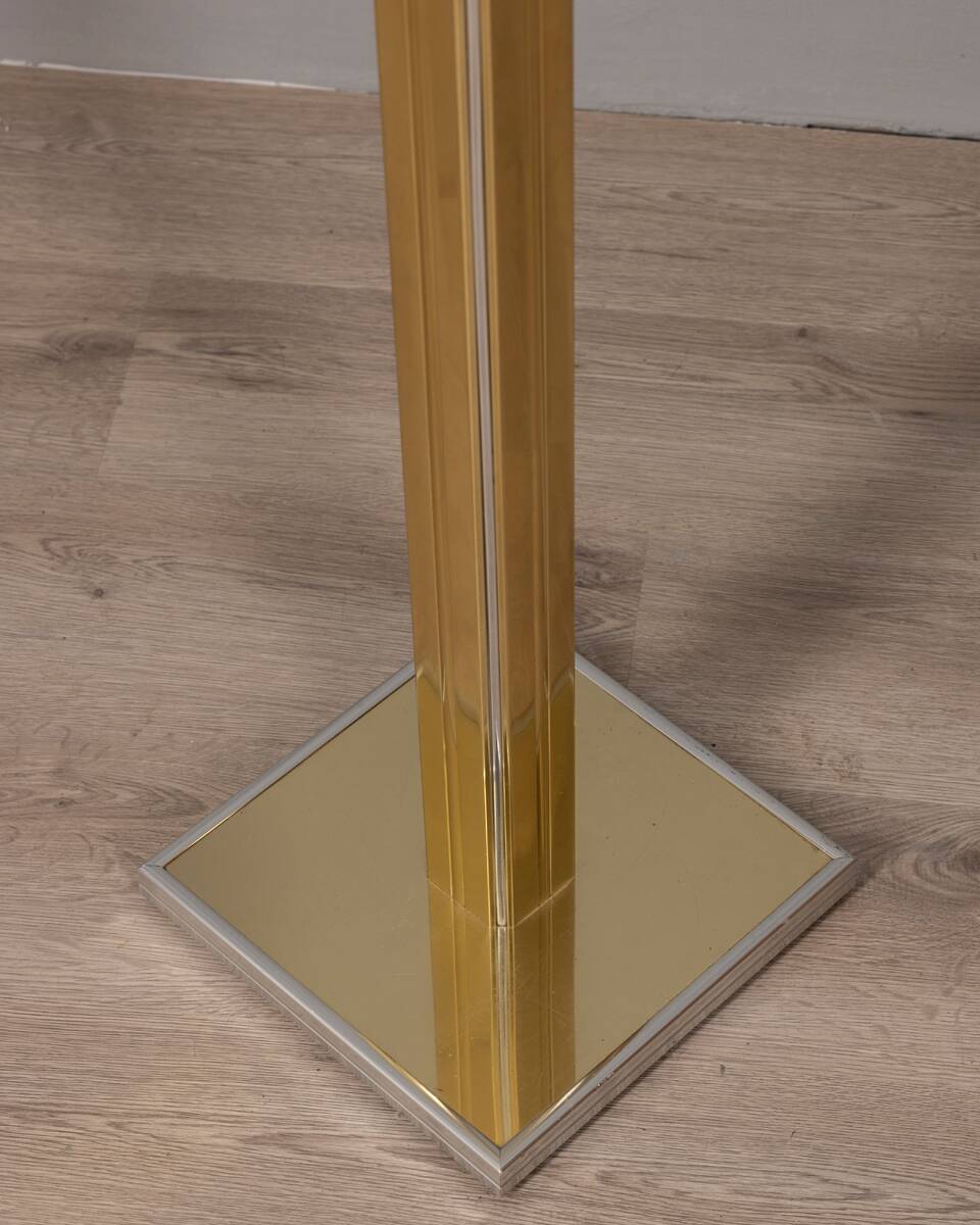 Vintage 80's floor coat rack in golden brass italian design