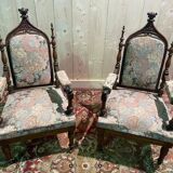 Pair of Gothic style armchairs