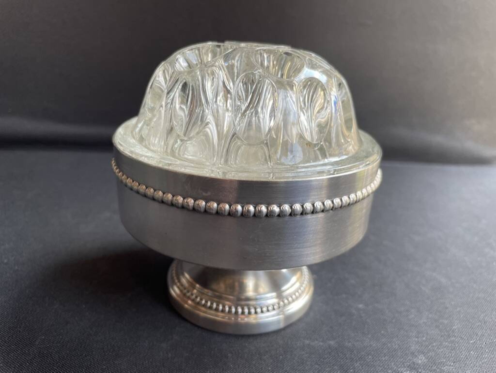 Pique-fleurs - Silver metal and glass