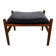 Teak and leather ottoman stool by Hugo Frandsen for Spøttrup Møbler, Denmark, 1960.