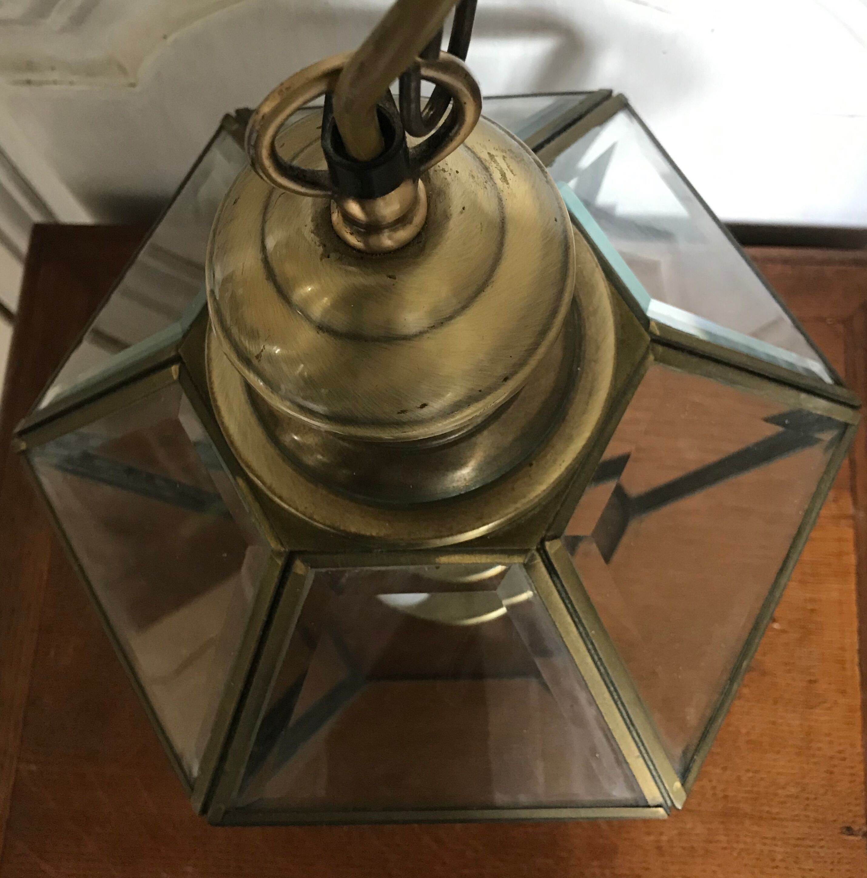 Vintage brass vestibule lantern