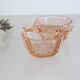 Salt and Pepper Set in pink glass, molded glass, vintage French, authentic