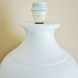 White glazed ceramic lamp, sleek design from the 60s/70s