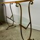 Review door / golden wrought iron sofa end and glass top 1950