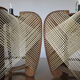 Pair of Scandinavian wire and wood 60s 70s suspensions