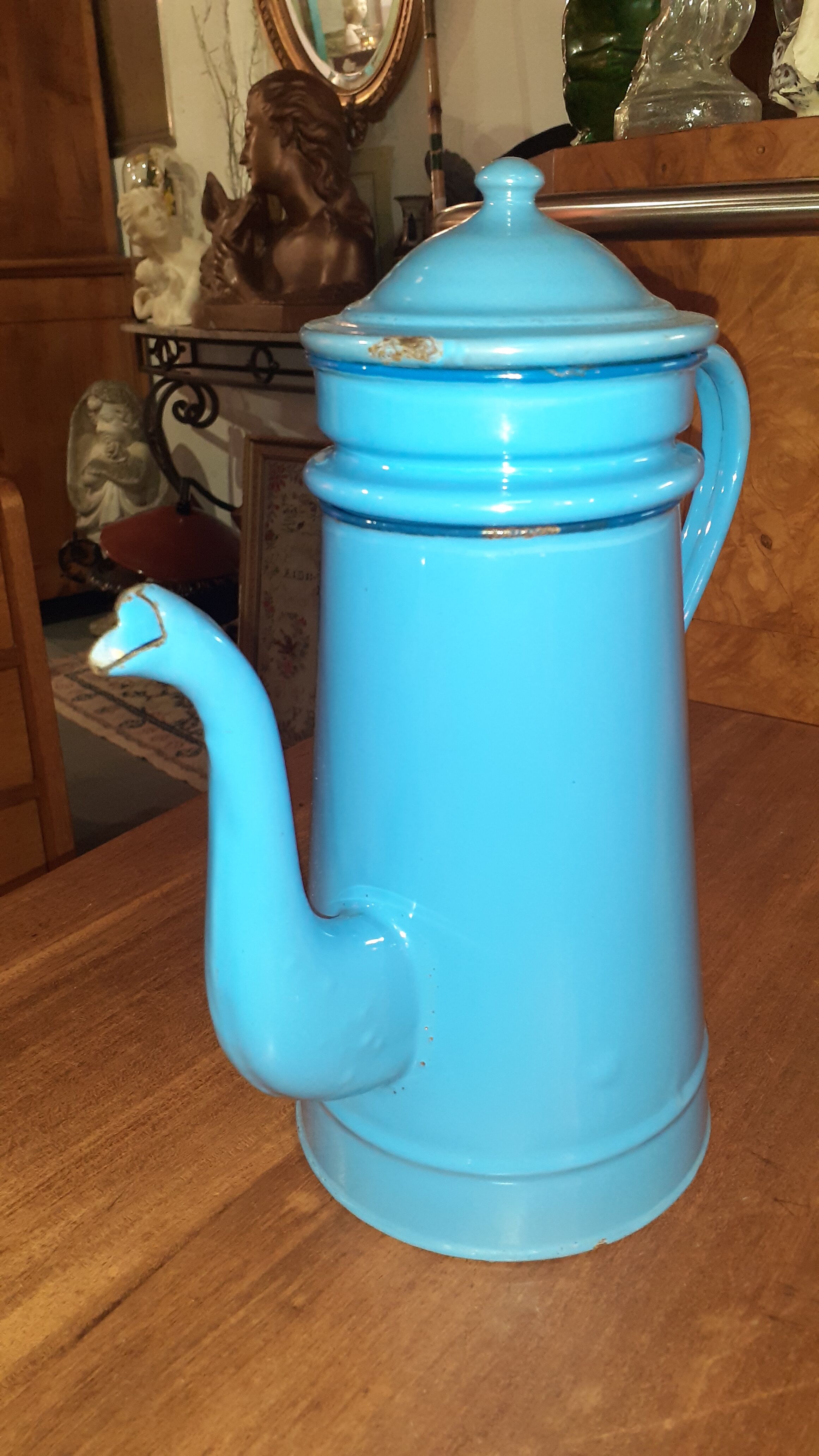 Blue email coffee maker