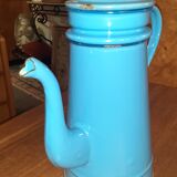 Cafetière en email bleu