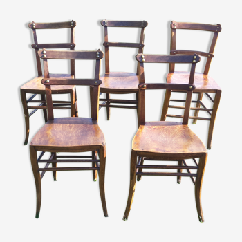 Lot de 5 chaises bistrot style Luterma