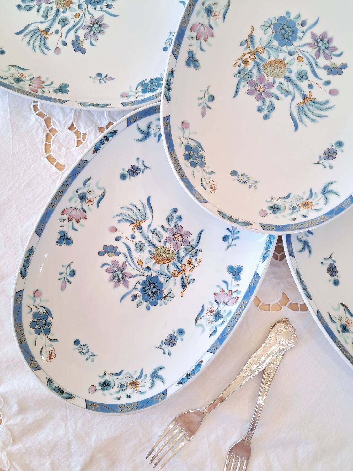 Antique oval Limoges plates