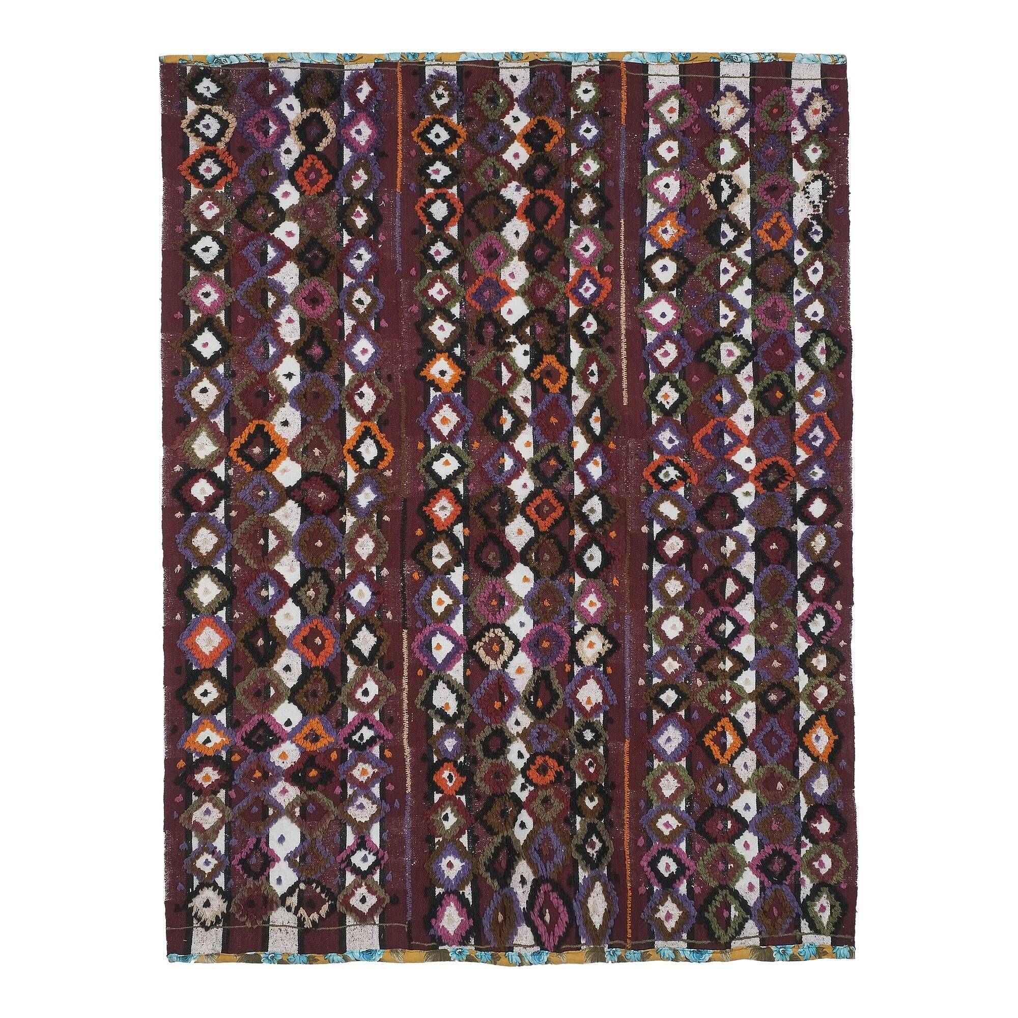 Vintage Turkish kilim, handwoven, 167x215 cm.