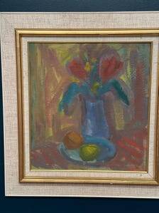 Swedish Oil on Panel – “Floral Still Life” by Hjalmar Eldh (1881–1953) – Signed – Vintage & Framed