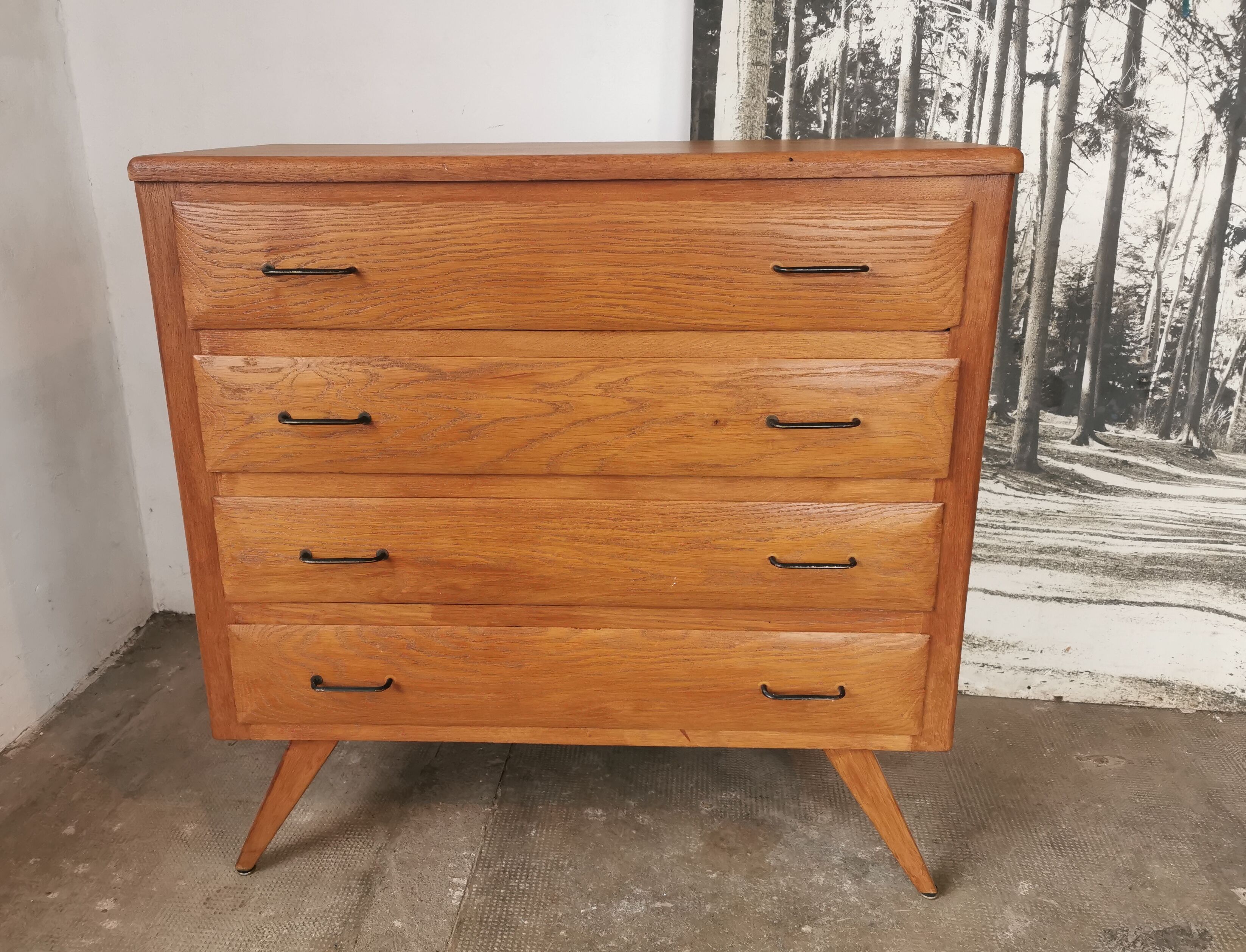 50's chest of drawers, compass feet