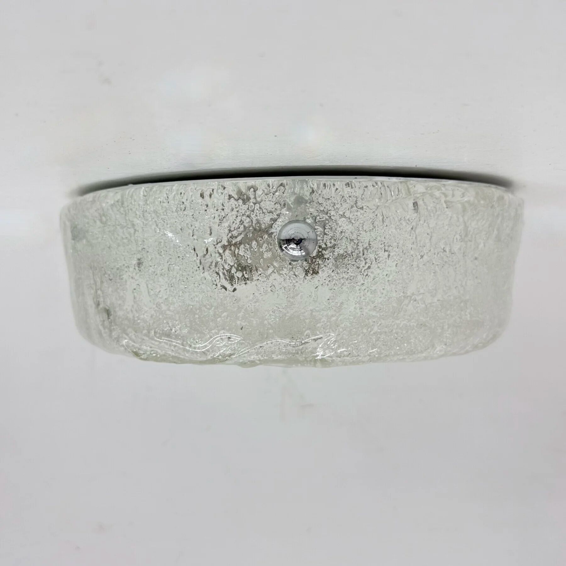 Mid-century Hillebrand iced glass ceiling lamp, 1970s