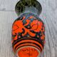 Sgraffito Scraffito enameled ceramic vase in green and orange colors - Year 1950
