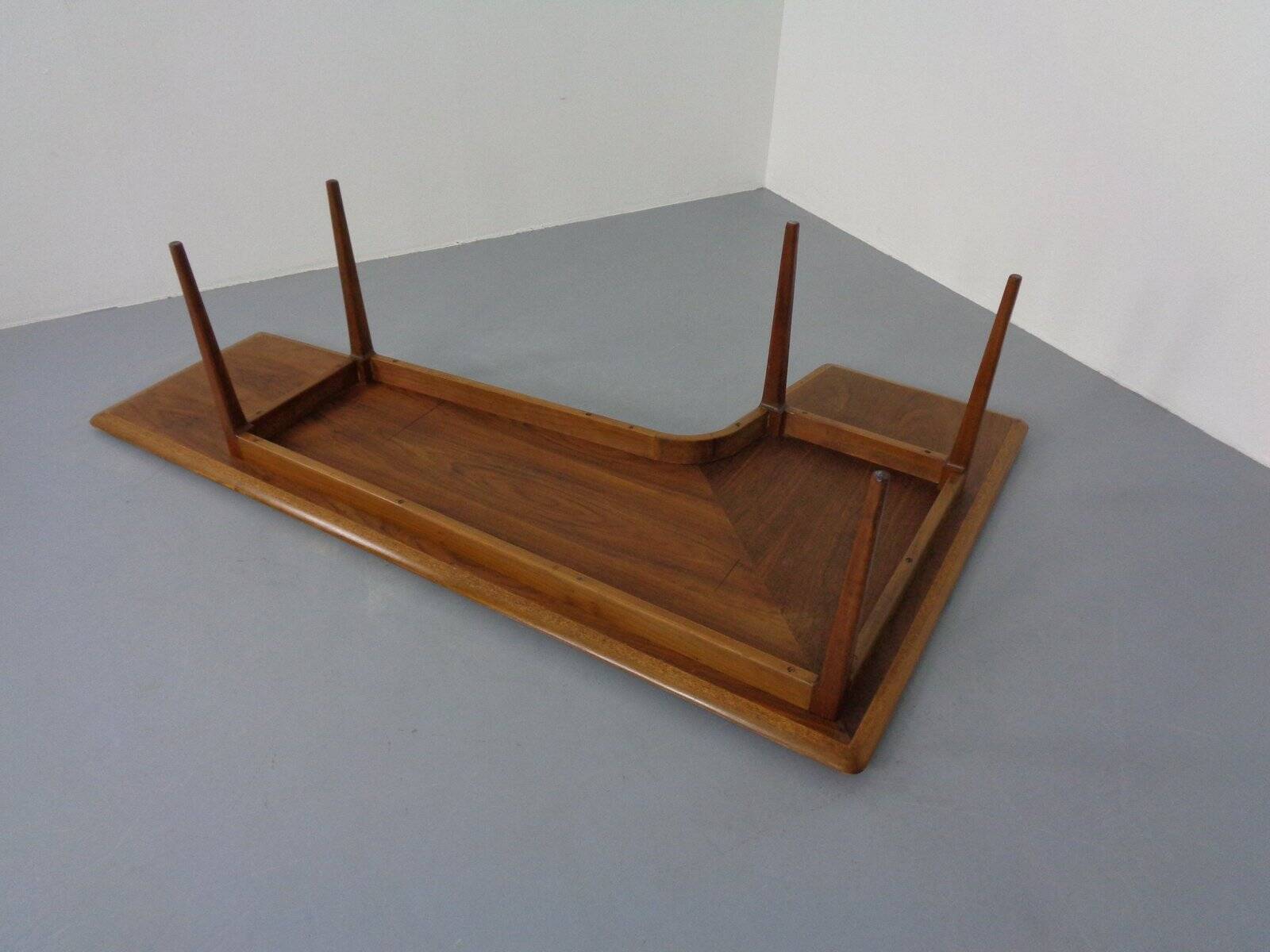 Large Danish Boomerang Teak Coffee Table, 1960s