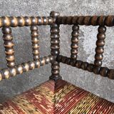 Turned wood corner chair