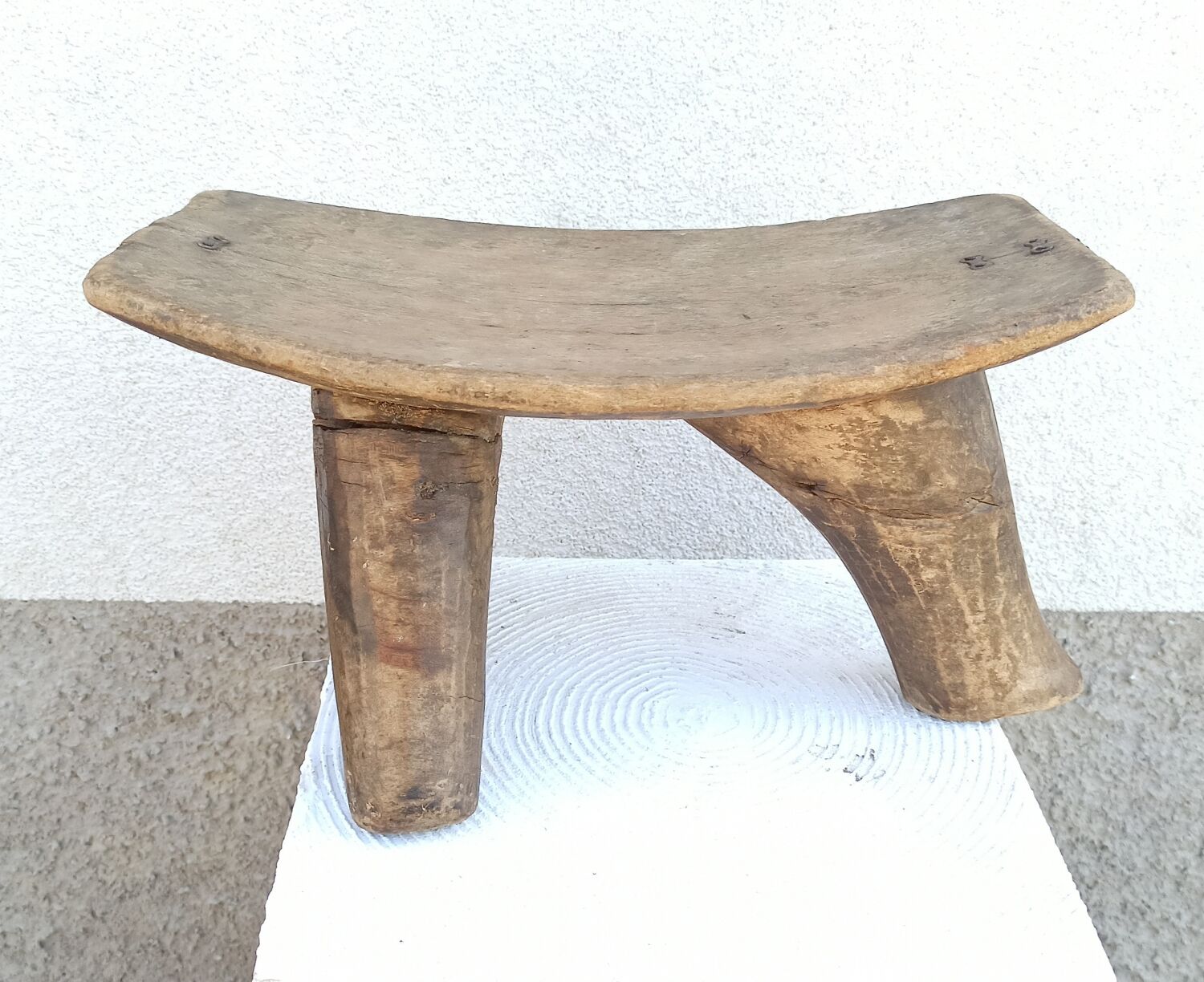 Antique wooden stool. Lobi African Art from West Africa
