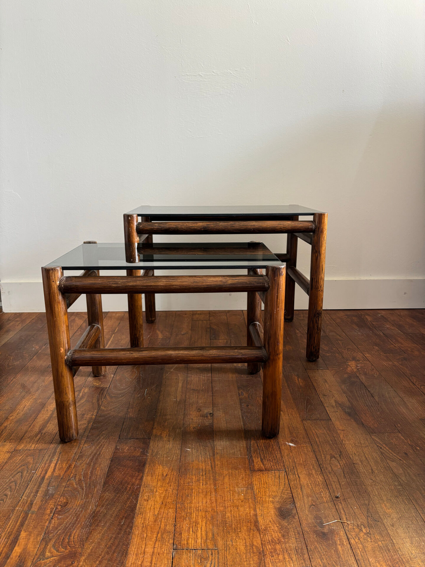 Vintage rattan tables