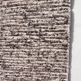 Handwoven recycled cotton rug - Dark brown and cream