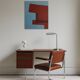 Minimalist canvas "structure in blue and red"