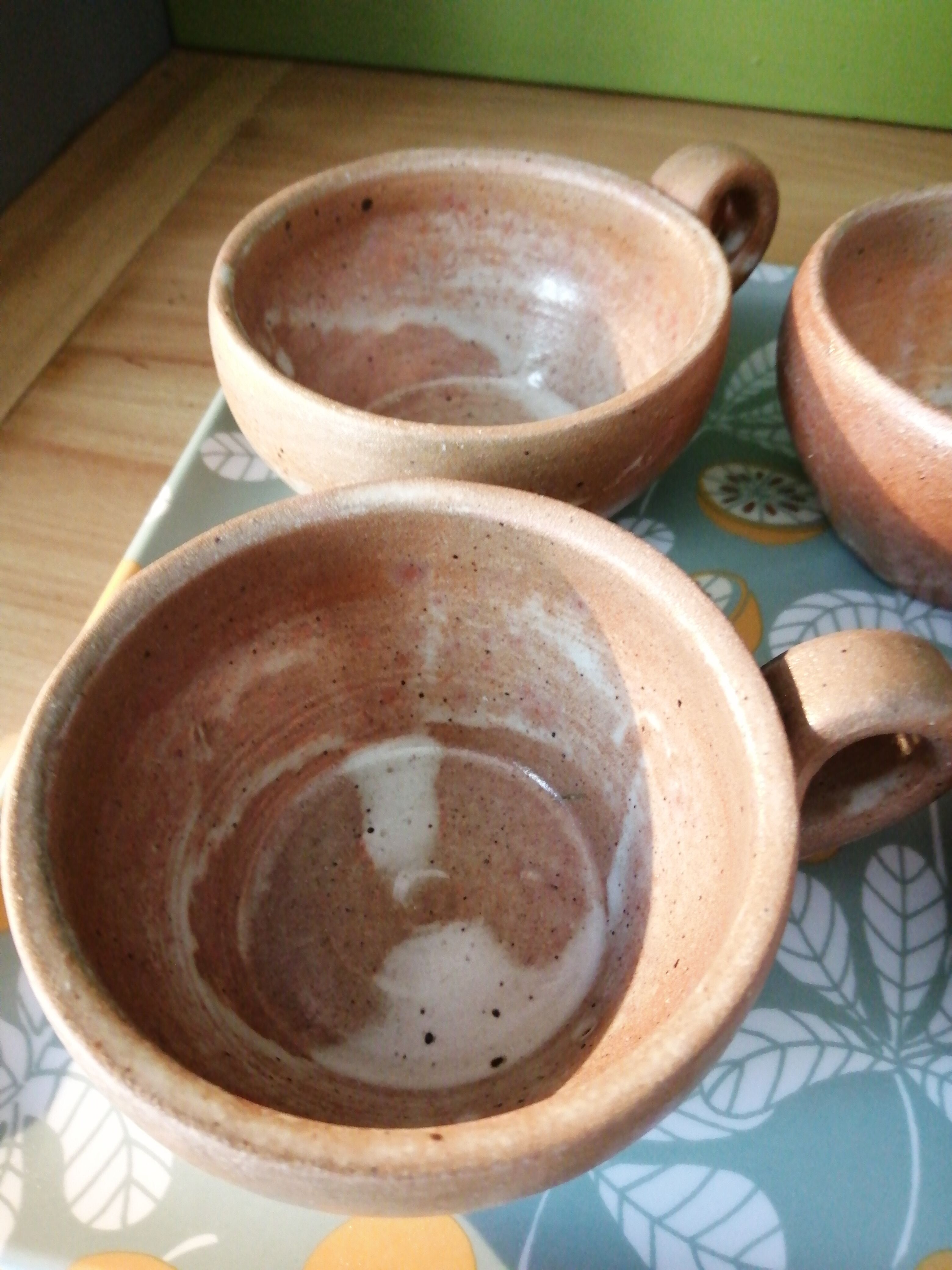 Set of 6 sandstone coffee cups