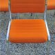 Set of 6 designer chairs from the 70s orange fabrics and chrome tubes