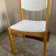 Six vintage 70s Baumann style chairs white buckle fabric