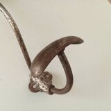 Patère porte manteau mural ancien en acier