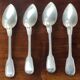 4 old large pointed spoons Christofle silver metal