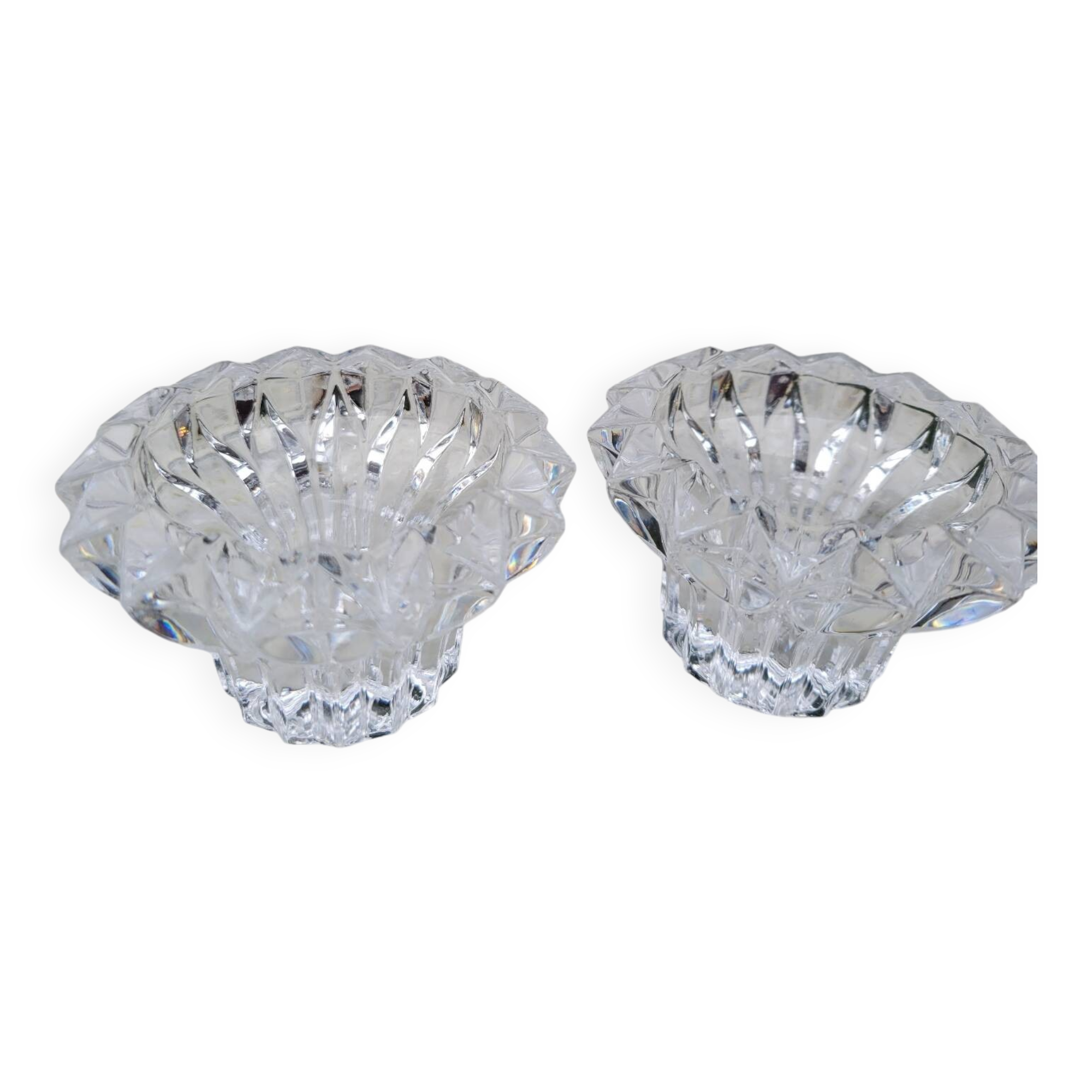 Paire de bougeoirs en cristal