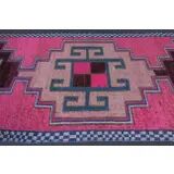 1970s Vintage Turkish Oushak Diamond Wool Runner 98x334