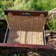 Logs holder in rush and wooden handle