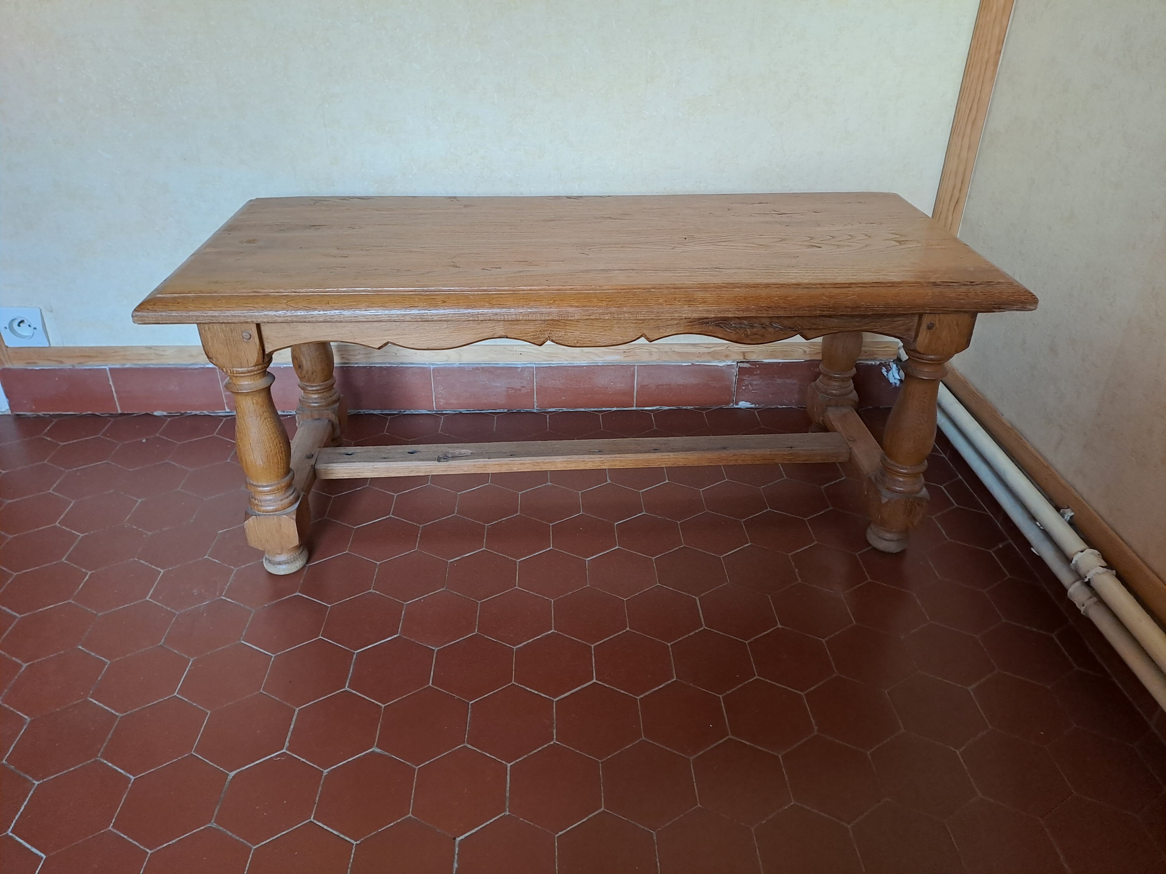 Solid oak coffee table