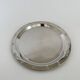 Plat de service rond en métal argenté vintage moderniste