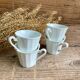 4 tasses vintage porcelaine blanche