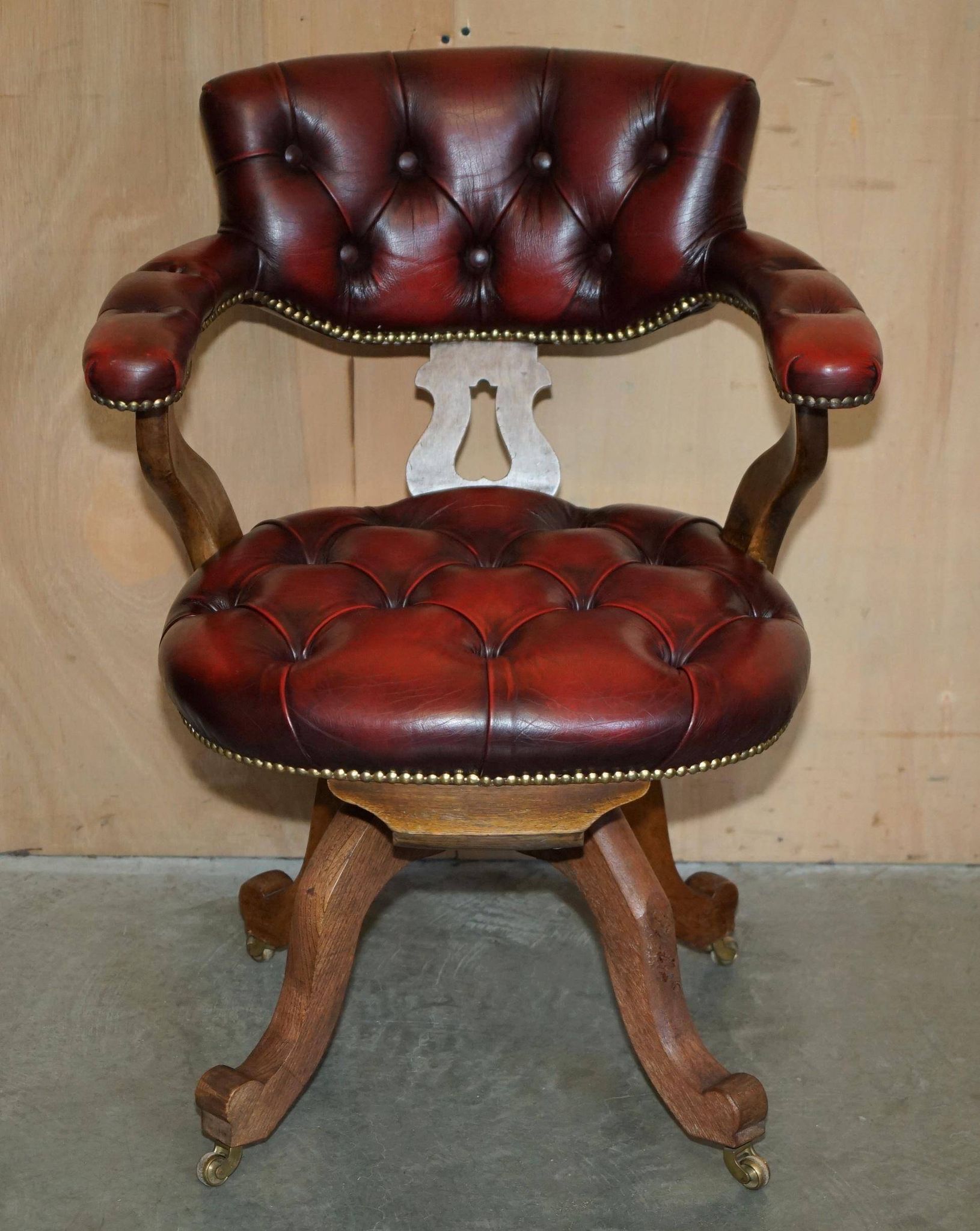 Victorian Chesterfield leather captain's chair