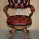 Chaise de capitaine Chesterfield victorienne en cuir