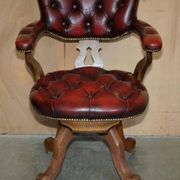 Victorian Chesterfield leather captain's chair