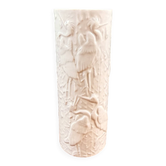 KPM Berlin vase – white relief porcelain – bird decoration