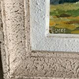 Framed wood painting