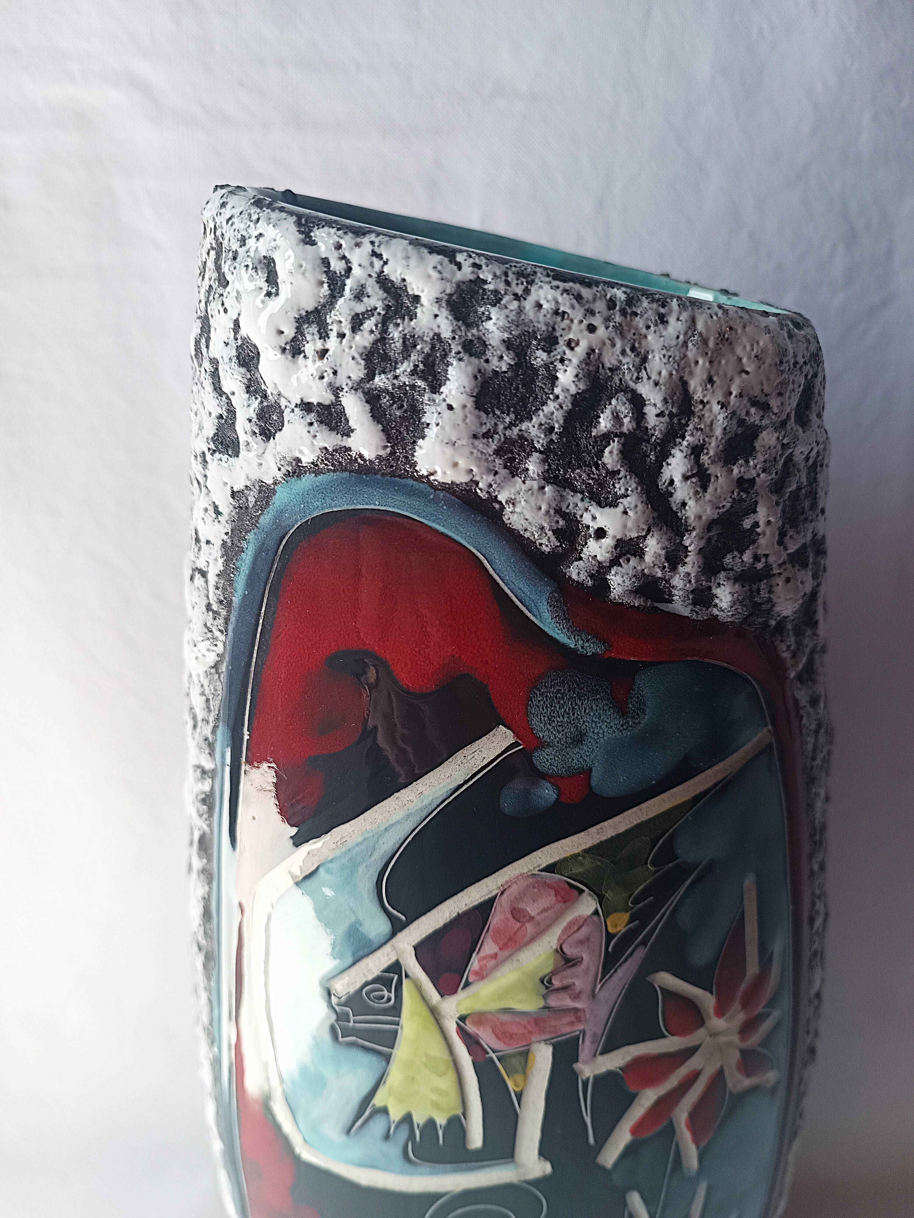 Vintage glazed ceramic vase interior decoration flower collection decor