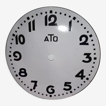 Cadran horloge de gare émaillé années 40