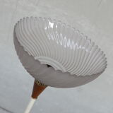 Dutch mid-century floor lamp with glass shade
